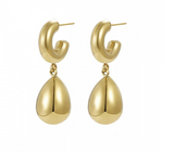 CHUNKY HOOP DROP EARRING GOLD.