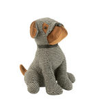 Deurstop Hond Geruit Polyester Zwart/Bruin Large (47034)