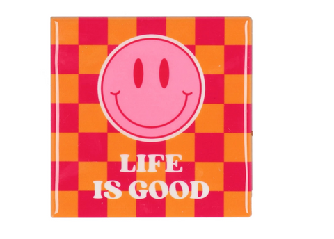 Tile life is good pink/orange