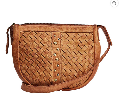 Shoulder bag Lina, dark tan antique