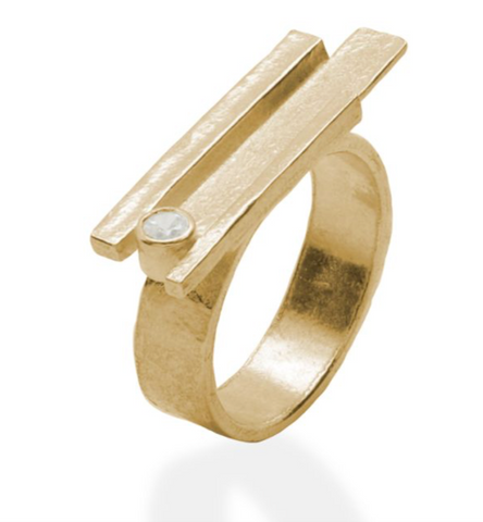 Ring 18 Kt vergulde zilveren ONNO ring | R0426ZWPL