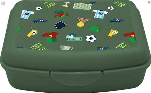 Lunchdoos met verdeler + vork Voetbal