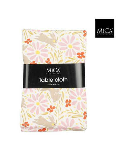 MICA DECORATIONS TABLE CLOTH EASTER OFF WHITE - L250XW140CM