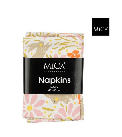 MICA DECORATIONS NAPKIN EASTER OFF WHITE 4 PIECES - L40XW40CM