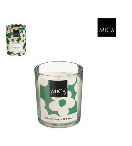 MICA DECORATIONS SCENTED CANDLE GREEN FLOWER - H11,5XD9CM