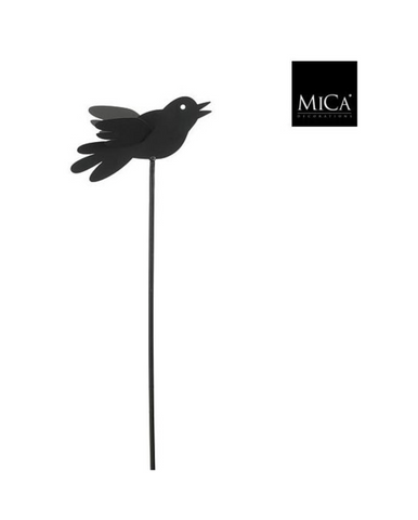 MICA DECORATIONS GARDEN STAKE BIRD BLACK - L24XW10XH78CM
