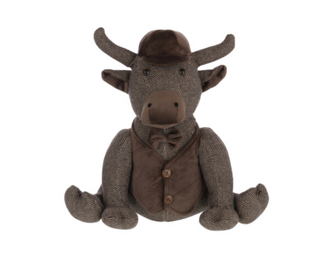 Deurstop Bull + Hoed Polyester Donkerbruin (56850)