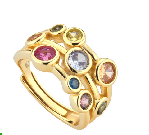 Ring Anello Arcobaleno Fascia - Glam