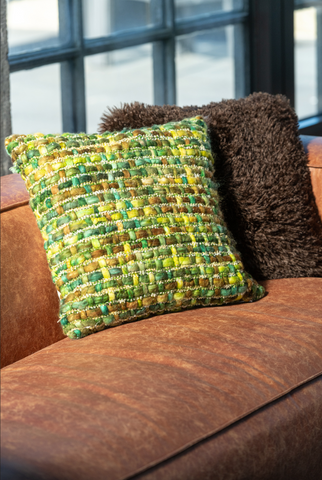 Kussen Gebreeën Acryl Groen