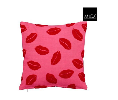 MICA DECORATIONS KUSSEN LIPPEN ROZE - L45XB45XH10CM