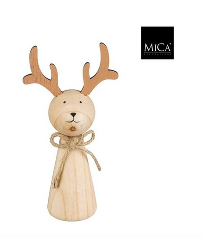 MICA DECORATIONS DECORATIE HERT BRUIN FSC MIX - L11XB6XH20CM