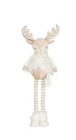 MICA DECORATIONS DECORATIE HERT UITSCHUIFBAAR WIT - L21XB14XH45/68CM