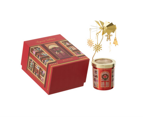 Geurkaars Carousel Surprise Window Was Koraalrood/Meerkleurig