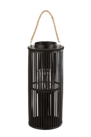 Lantaarn Tube Bamboe Zwart Small (11047)