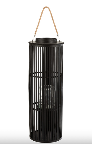 Lantaarn Tube Bamboe Zwart Large (11048)