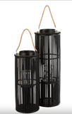 Lantaarn Tube Bamboe Zwart Large (11048)