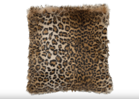 Kussen Nepbont Leopard Zwart/Bruin (76868)