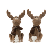 ******Rendier Sjaal Poly Bruin Large Assortiment Van 2 (16964)