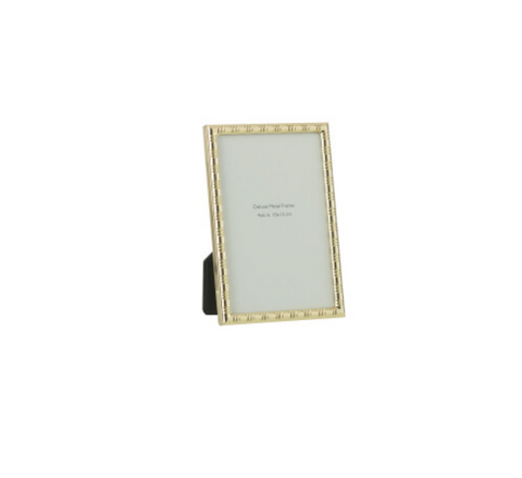 Fotokader Afgerond Lijnen Boord 10X15 Metaal Goud Small (27410)