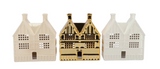 *****Jolie cozy gold houses t-light ass 18x9x21cm