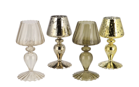 Luce majestic green t-light holder ass 9x9x18cm nm