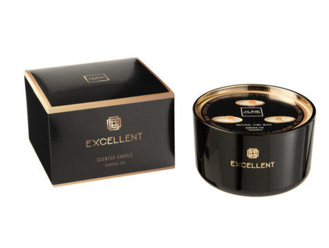 Geurkaars Excellent Siberia Fir Zwart Large-40u (16118)