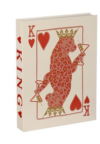 MICA DECORATIONS DECORATION BOOK KING OF HEARTS PINK FSC RECYCLED - L25XW33XH4,5CM