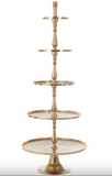 Plateau 5 Niveaus Rond Aluminium Goud (76847)