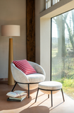 Loungestoel + Poef Ijzer Beige/Zwart