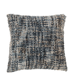 Kussen Tweed Pol/Katoen Blauw/Wit (47163)