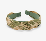 Haarband Groen met Beige