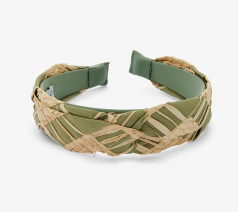 Haarband Groen met Beige