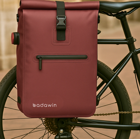 Ali Waterproof Bike Backpack – 2-in-1 Burgundy Pannier