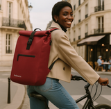Ali Waterproof Bike Backpack – 2-in-1 Burgundy Pannier