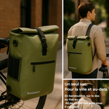 Ali Waterproof Bike Backpack – 2-in-1 Sage Green Bag