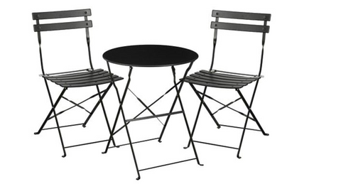 MICA DECORATIONS LAURENCE BISTROSET - SET VAN 3 - METAAL - ZWART