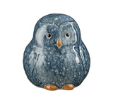 ****MICA DECORATIONS DECORATIE UIL BLAUW - L15XB15XH15,5CM