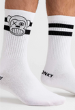 Loco Monky White Crazy Socks Logo