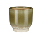 MICA DECORATIONS TARA POT OP STANDAARD D.GROEN SET VAN 3 - H30XD30CM