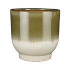 MICA DECORATIONS TARA POT OP STANDAARD D.GROEN SET VAN 3 - H30XD30CM