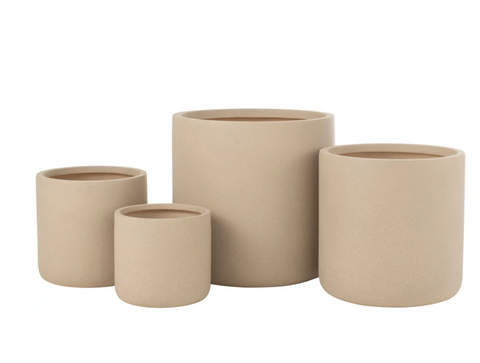 Set Van 4 Bloempotten Dune Klei Ivoor