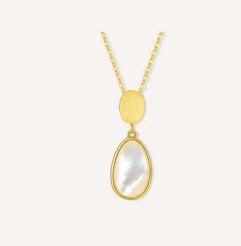 925 Sterling Zilveren Ketting voor Dames met Parelmoer – Organic Flow