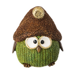 Uil Hoed Polyresin Groen/Bruin Small (269684)