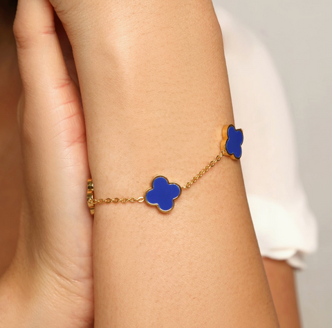Klaver armband Blauw