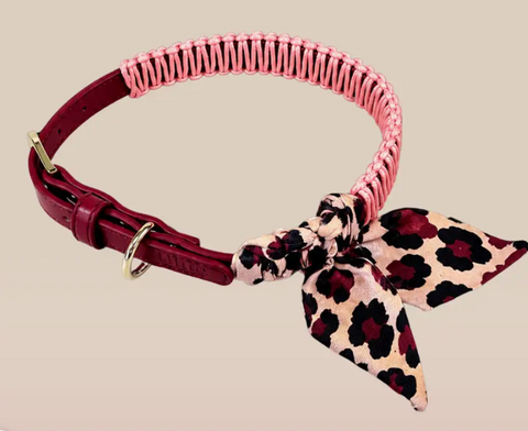 Cherry Bandana Collar in Faux Leather