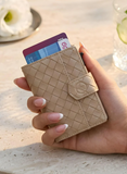 PASJESHOUDER PLUS WOVEN BEIGE