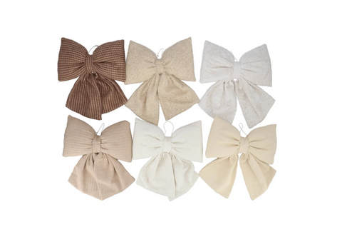 Deco sand bow x-mas ass 13x15cm