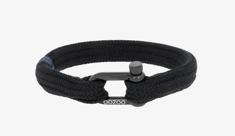 BLACK NYLON BRACELET WITH BLACK CLASP