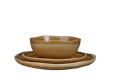 ****MICA DECORATIONS VOLANO SERVIESSET - 12 STUKS - PORSELEIN - BRUIN