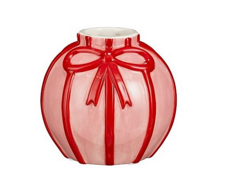 MICA DECORATIONS VAAS STRIK ROZE - H14XD15CM
